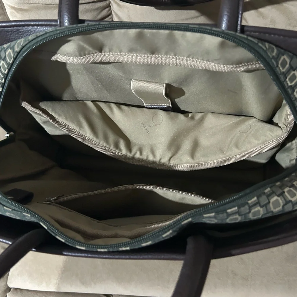 Nine West Green and Brown Men's Briefcase - Picture 3 of 4